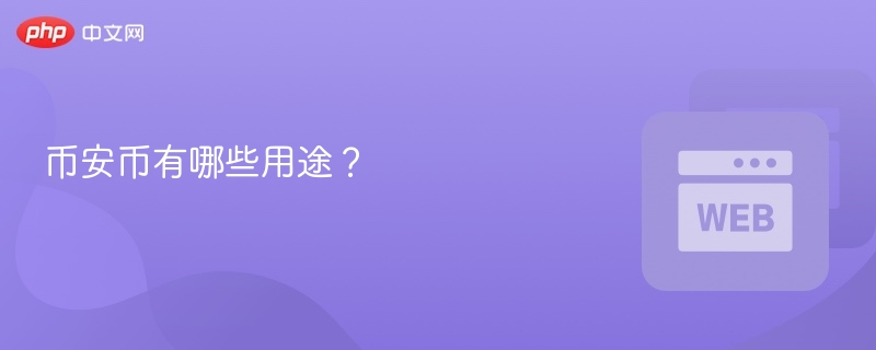 币安币有哪些用途? -