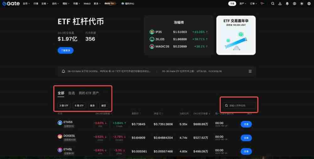 什么是ETF杠杆代币？如何交易？Gate交易ETF杠杆代币的图文教程(APP/网页端)